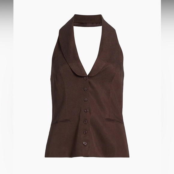 🍂NWT Reformation Alistair Halterneck Button-Up Vest - Picture 2 of 13